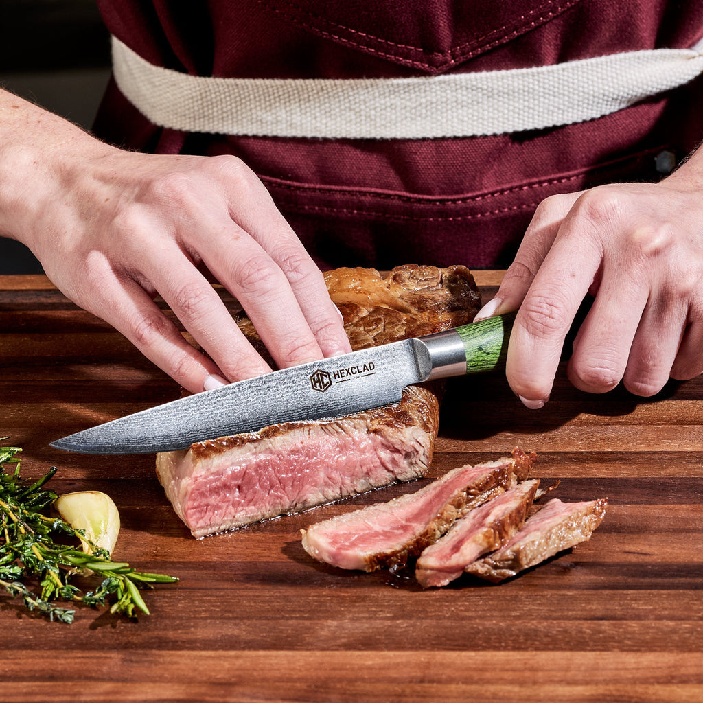 Damascus Steel Steak Knife Set, 4-pc (Green)