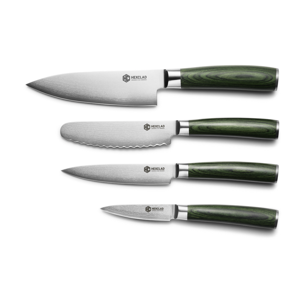 Damascus Steel Studio Knife Set, 5-pc (Green)